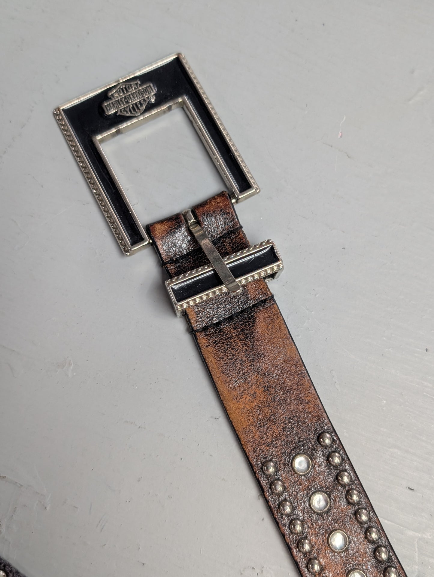 Harley Davidson women's leather belt with bling fits size M