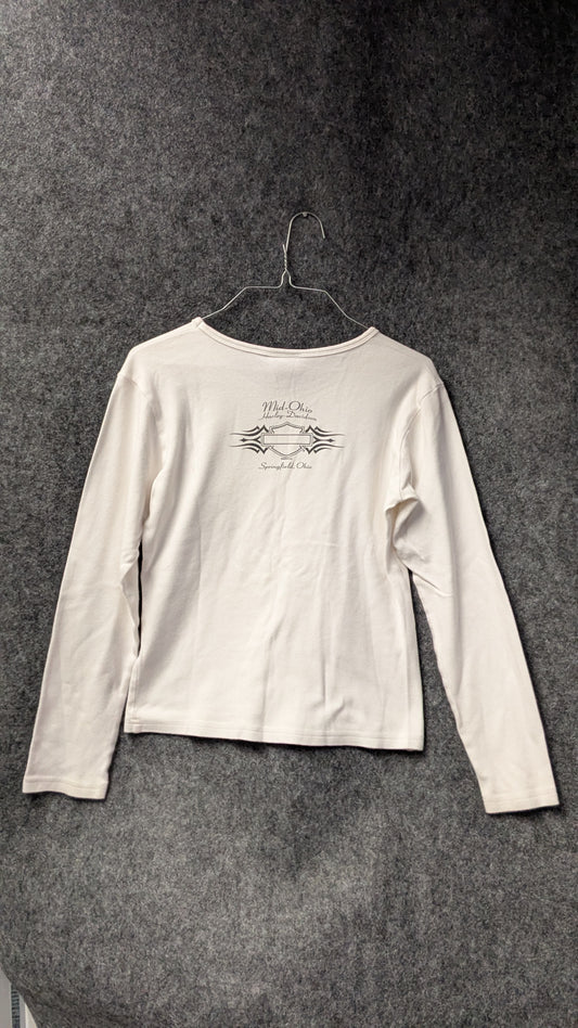 Harley-Davidson Women’s Long Sleeve Tribal Graphic Tee – Size M – White