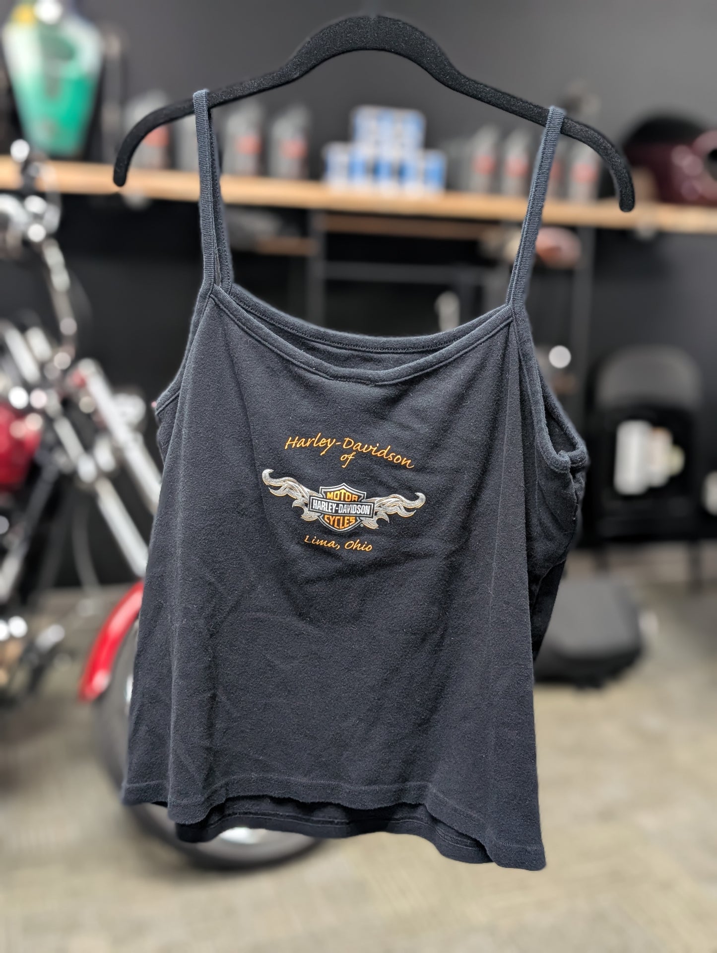 Y2K Harley Davidson Tank with built in bra XL with spaghetti strap