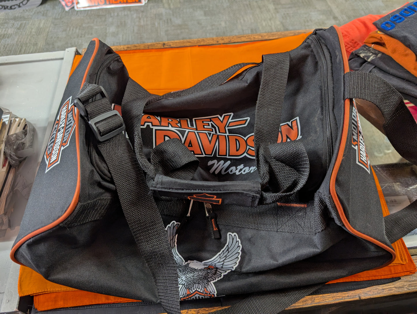 Harley-Davidson Winged Eagle B&S Sports Duffel Bag Adjustable Strapw