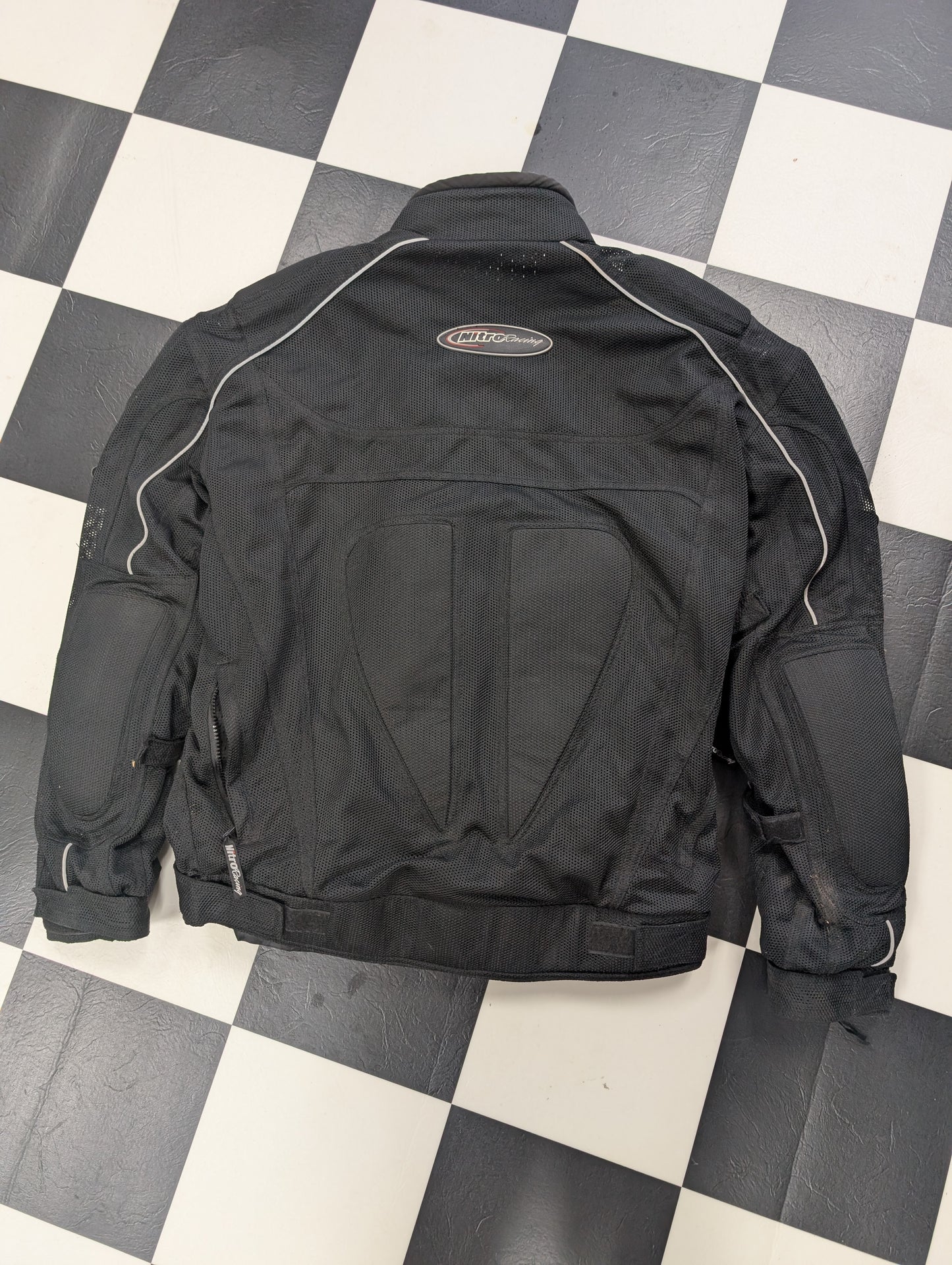 XXL Nitro Mens Medium Black Padded Motorcycle Racing Jacket Without Inner Lining