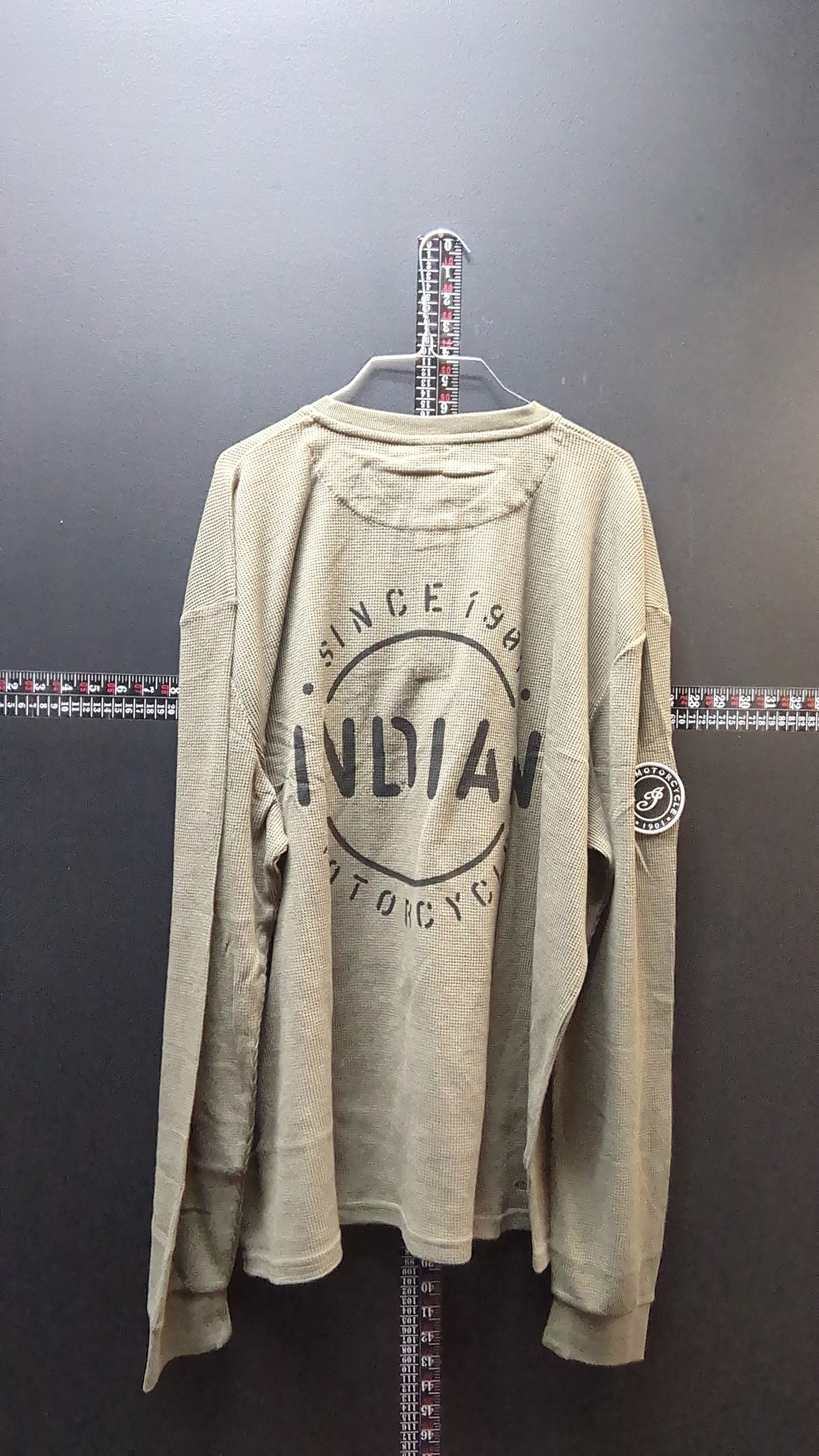 New! Indian Motorcycle Waffle Knit Thermal Long Sleeve Men's Shirt-2XL