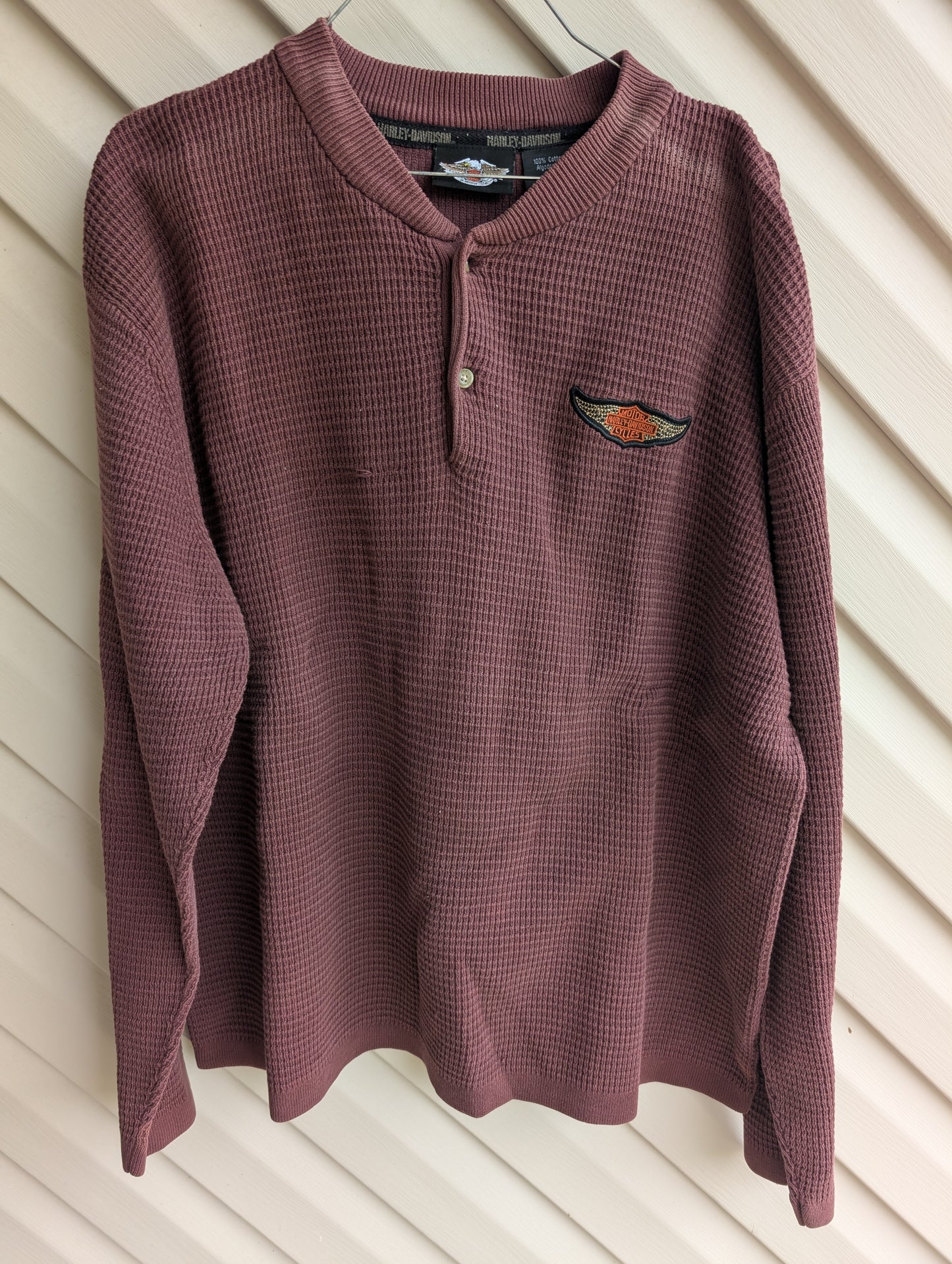Vintage waffle Harley men's XL long sleeve shirt