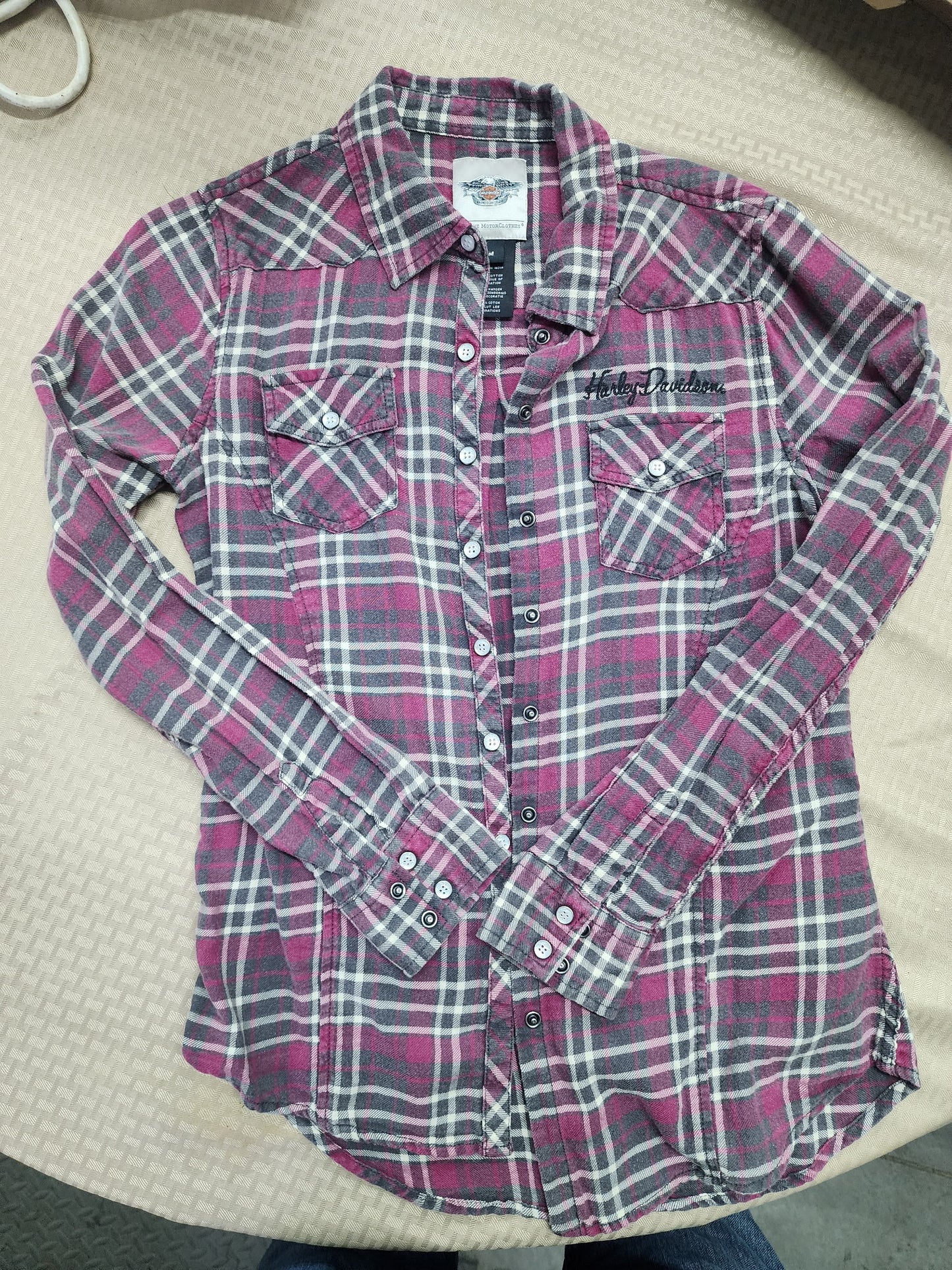 Women's Plaid Harley Davidson Flannel Size Medium