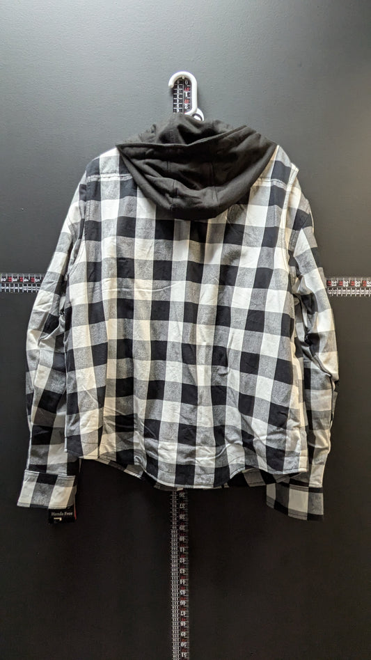 NEW! Flannel Armor Black Hood jacket -XL