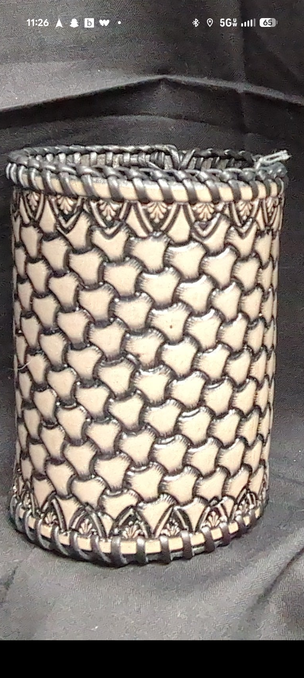 Custom Leather Holder/ Koozie