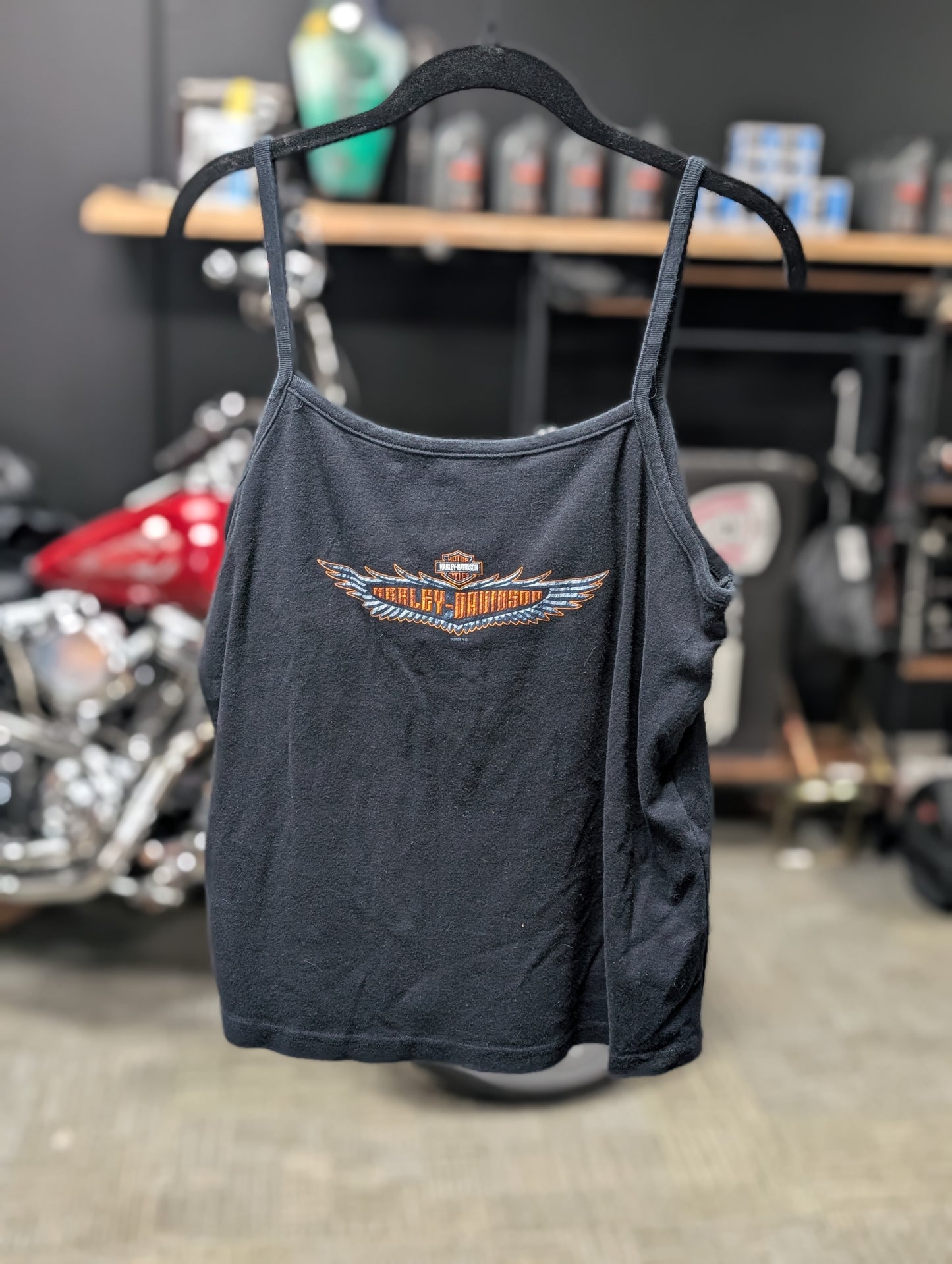 Y2K Harley Davidson Tank with built in bra XL with spaghetti strap