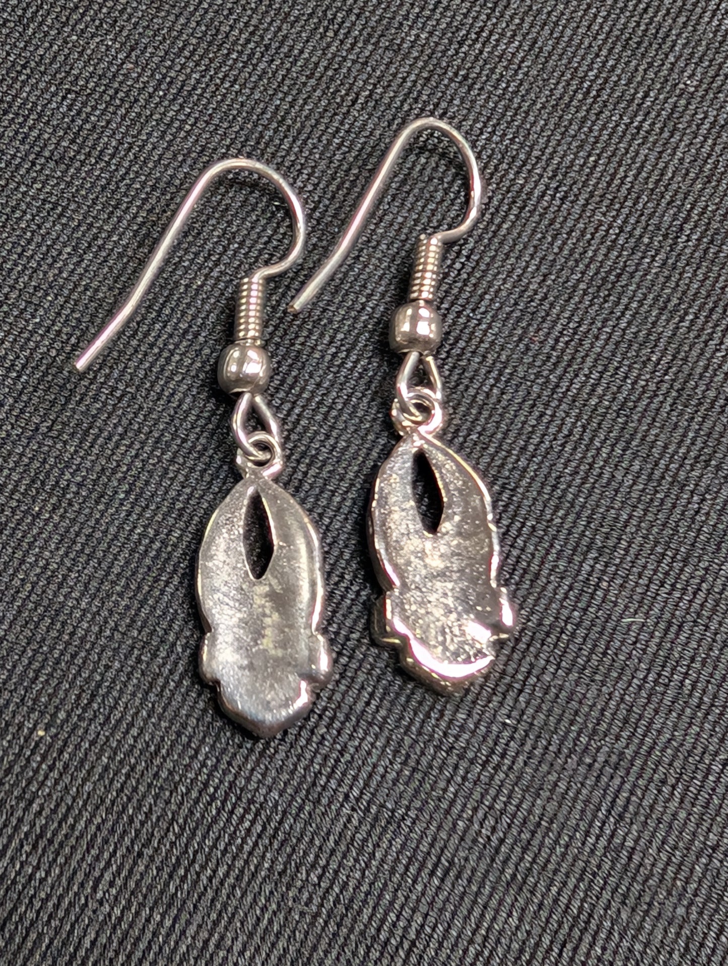 Silver colored turquoise Harley earrings