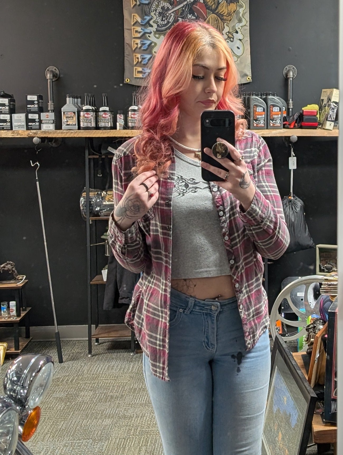 Women's Plaid Harley Davidson Flannel Size Medium