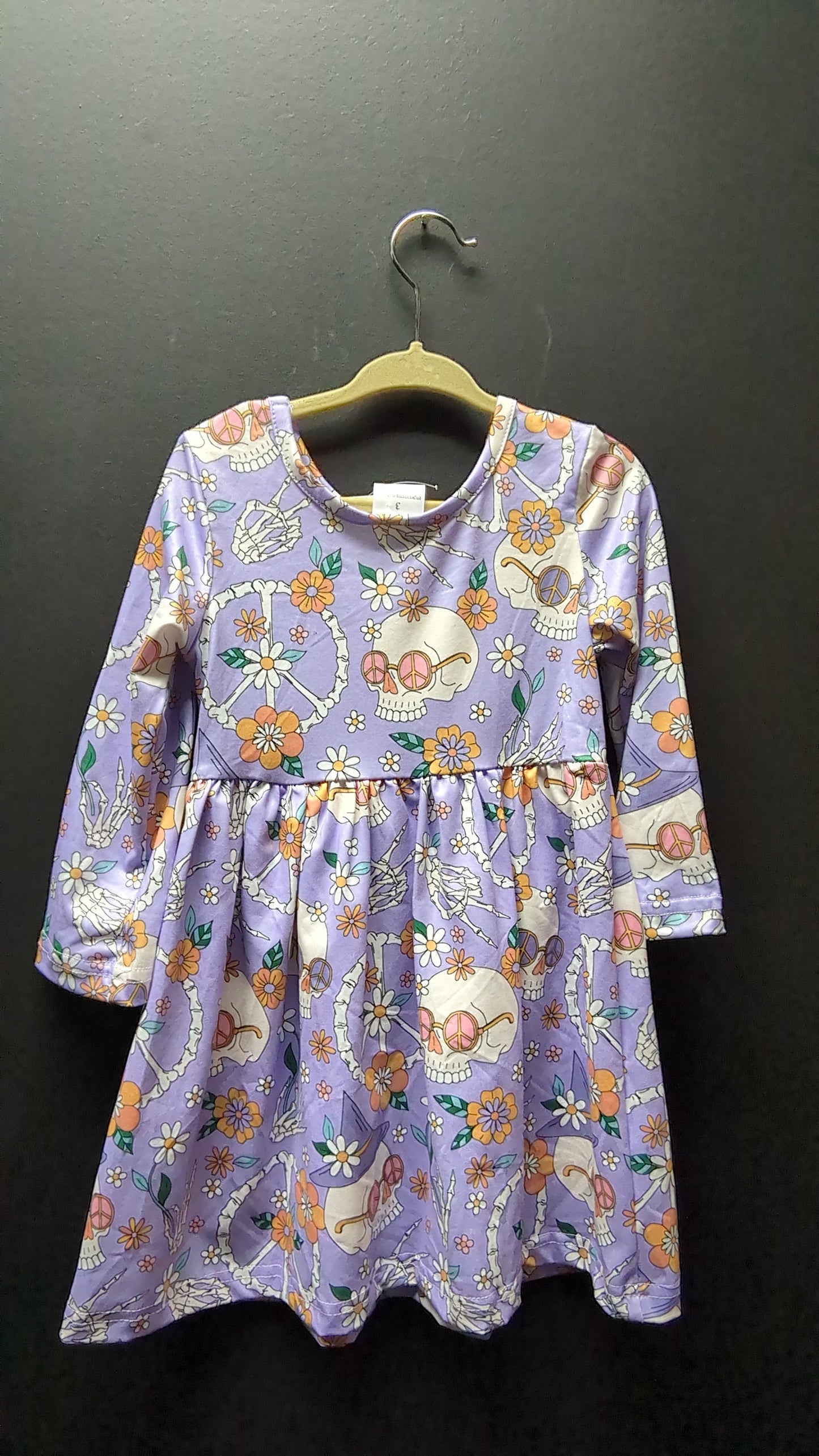 Girls Skeleton Flower Dress