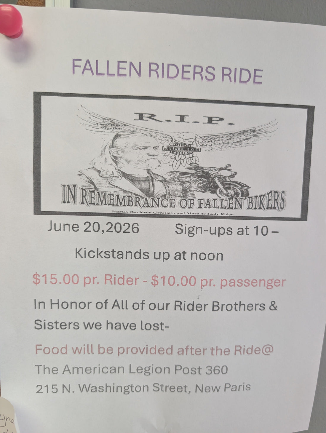 Fallen Riders Ride – June 20, 2026