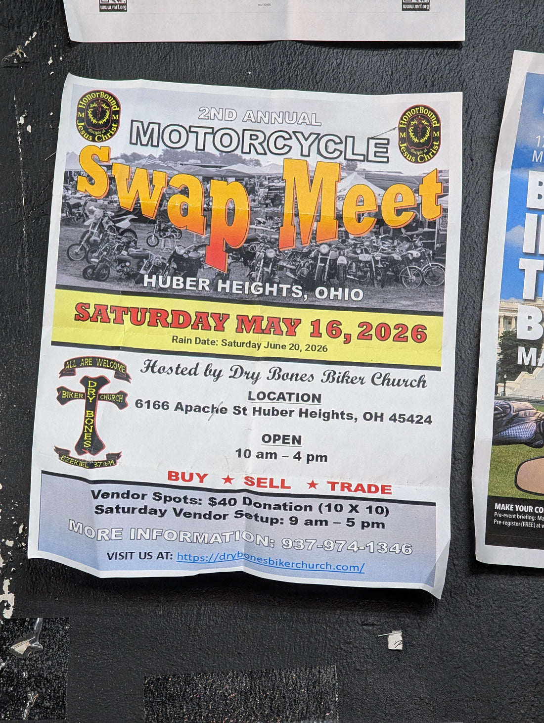 May 16, 2026 | 2nd Annual Motorcycle Swap Meet in Huber Heights, Ohio