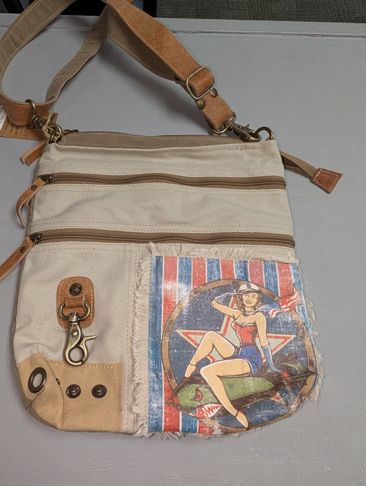 Bomber pin up cross body