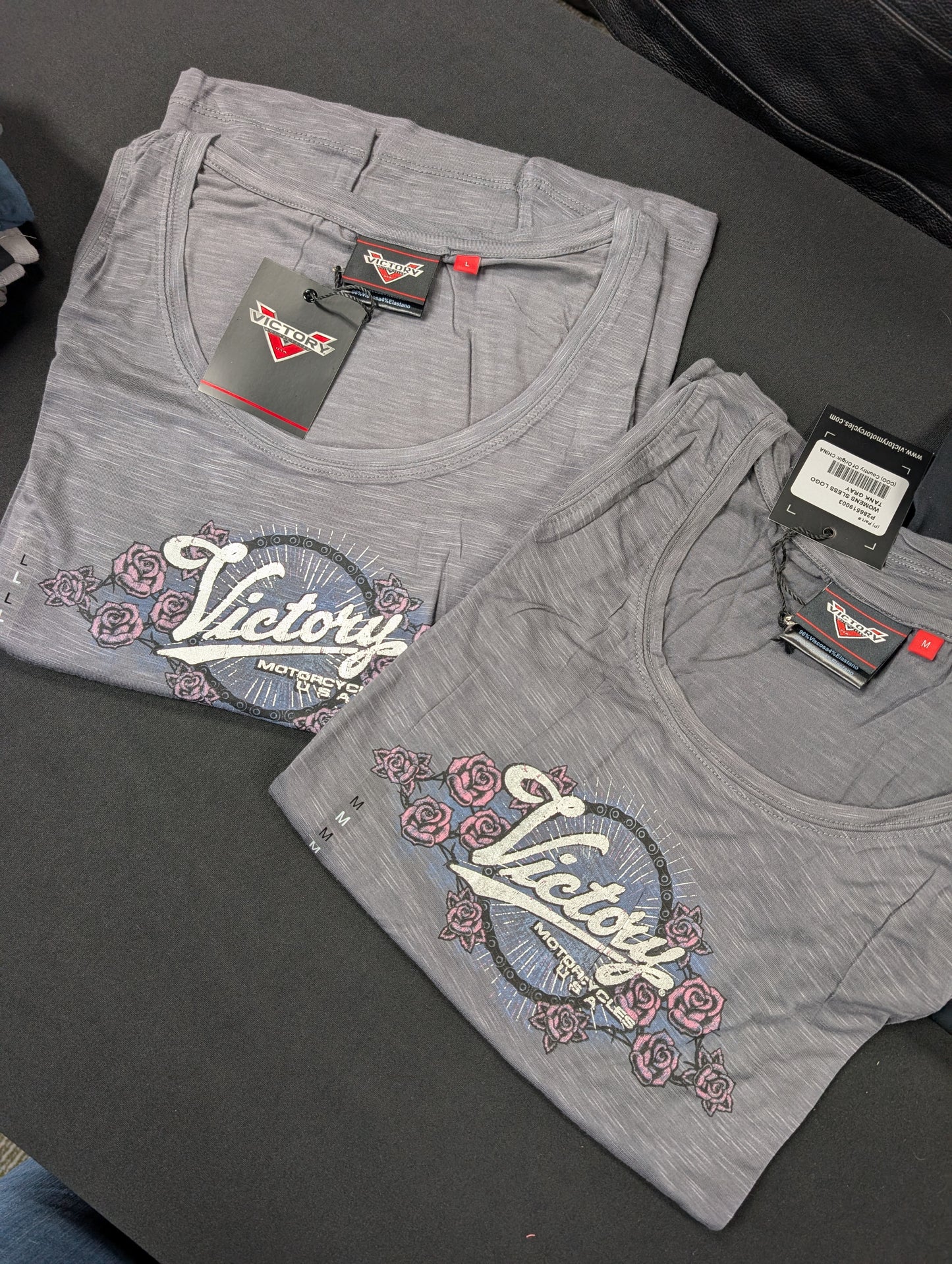 Victory Women's Sleeveless Logo Tank Grey - New old stock size Large