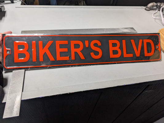 Biker Blvd Metal Street sign