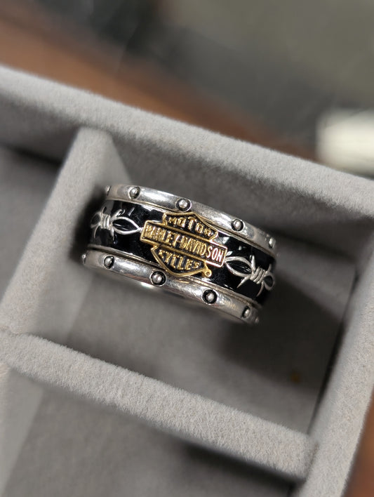Harley Davidson 925 Silver Franklin Mint Spinner ring