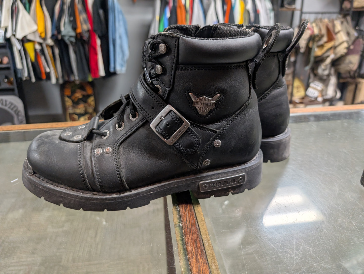 Leather boots