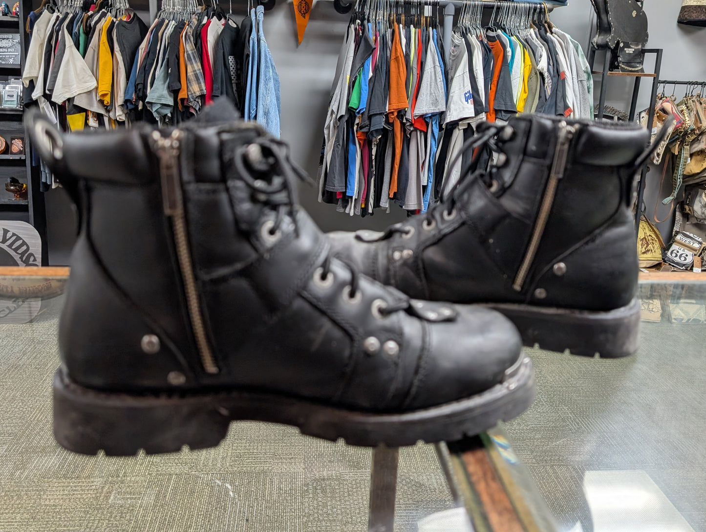 Leather boots