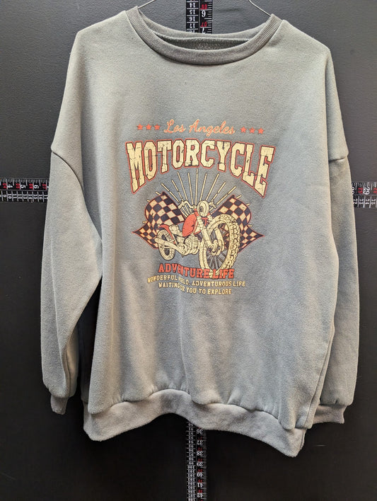 Motorcycle Sweatshirt Los Angeles Adventure Life Graphic Crewneck