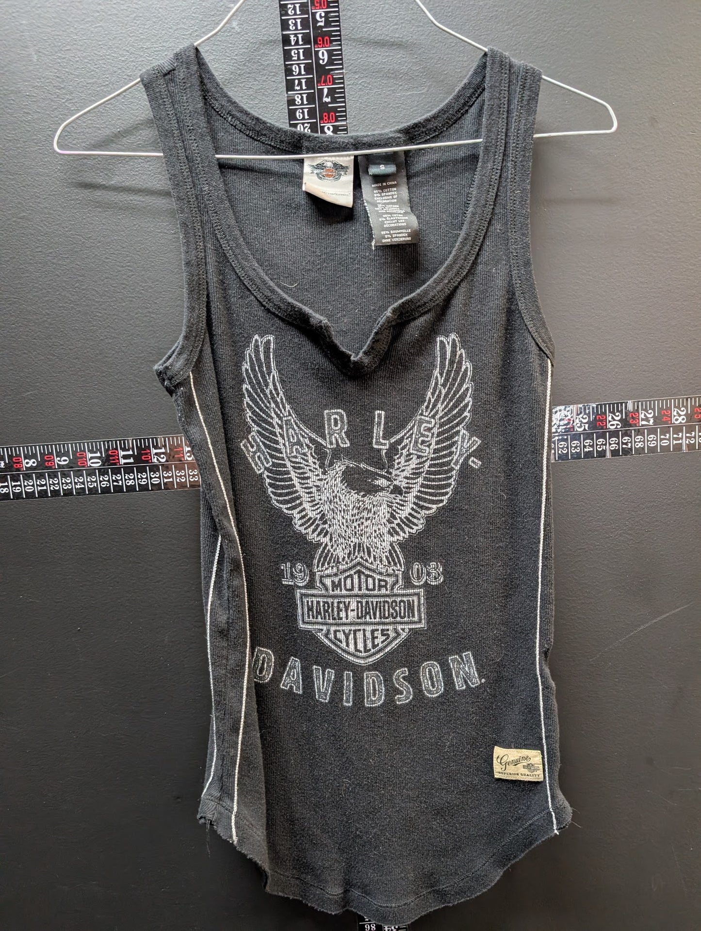Harley-Davidson Women’s Tank Top Black Eagle Graphic Fitted Sleeveless Shirt Size S