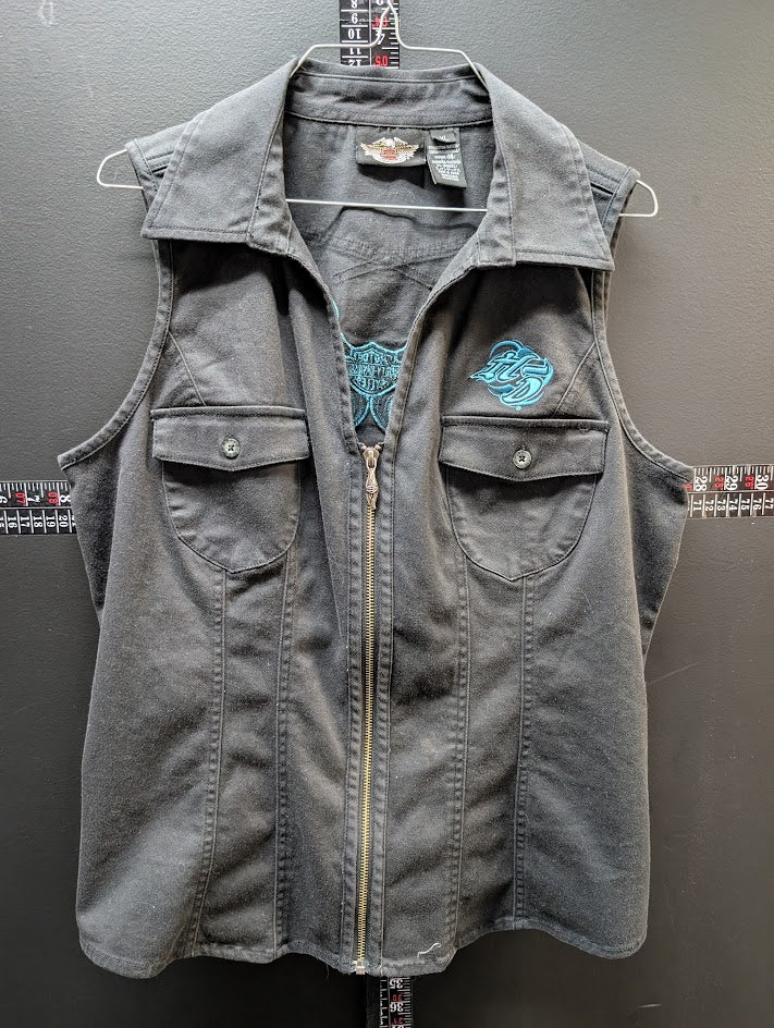Harley-Davidson Lace-Up Back Zip Vest – Women’s XL