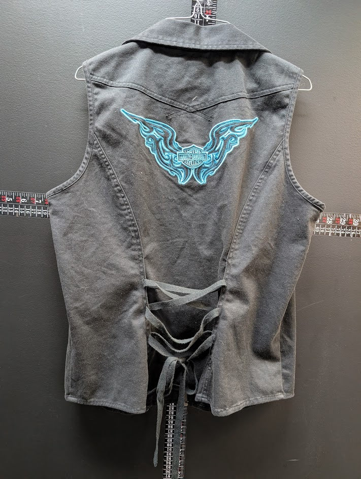 Harley-Davidson Lace-Up Back Zip Vest – Women’s XL