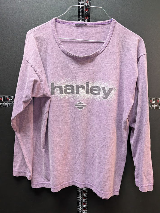 Harley-Davidson Gainesville FL 1996 Long Sleeve Shirt Purple Graphic Women’s Large