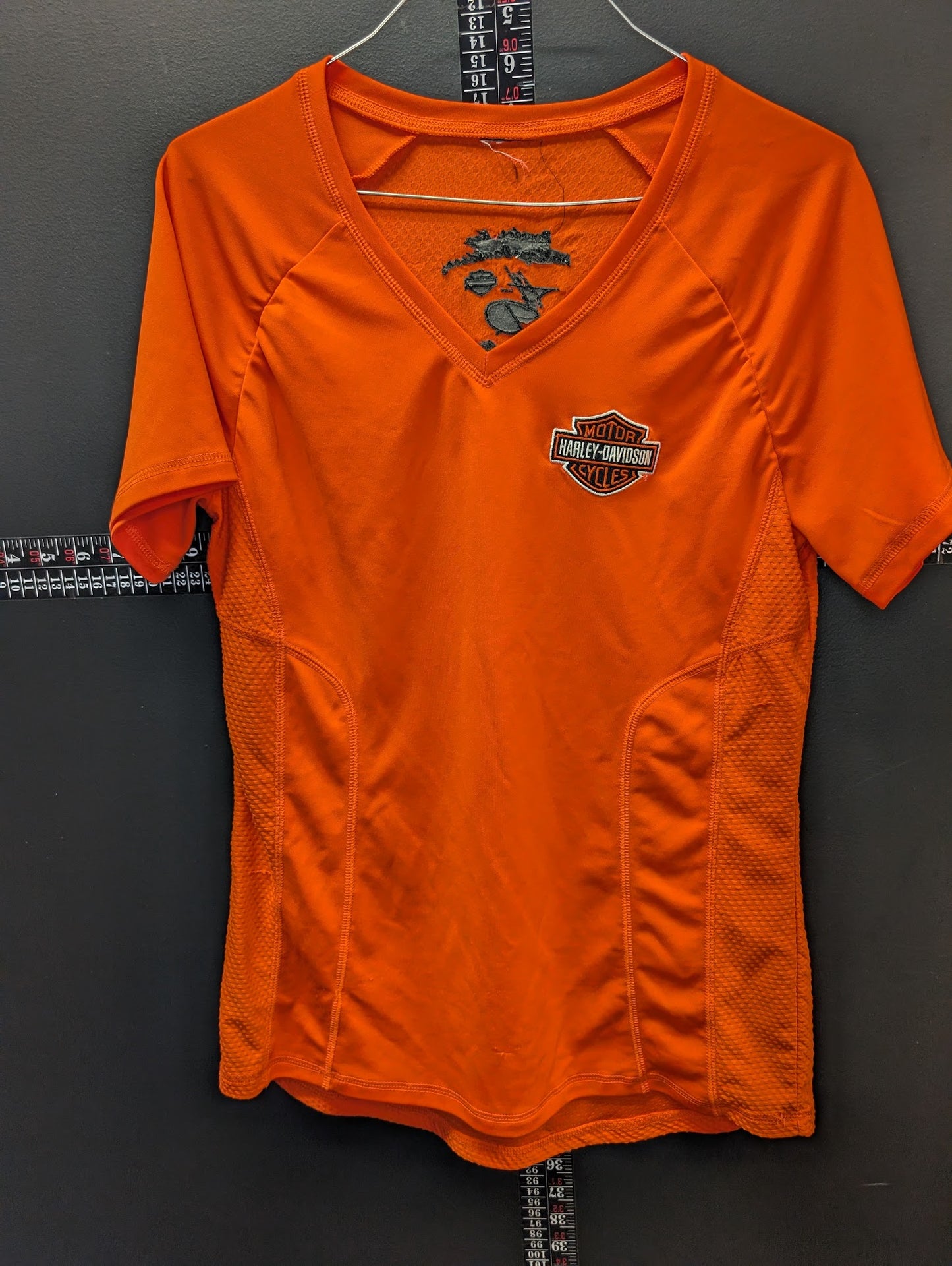 Harley-Davidson Women’s Performance Tee – Orange V-Neck (Dealer Exclusive)