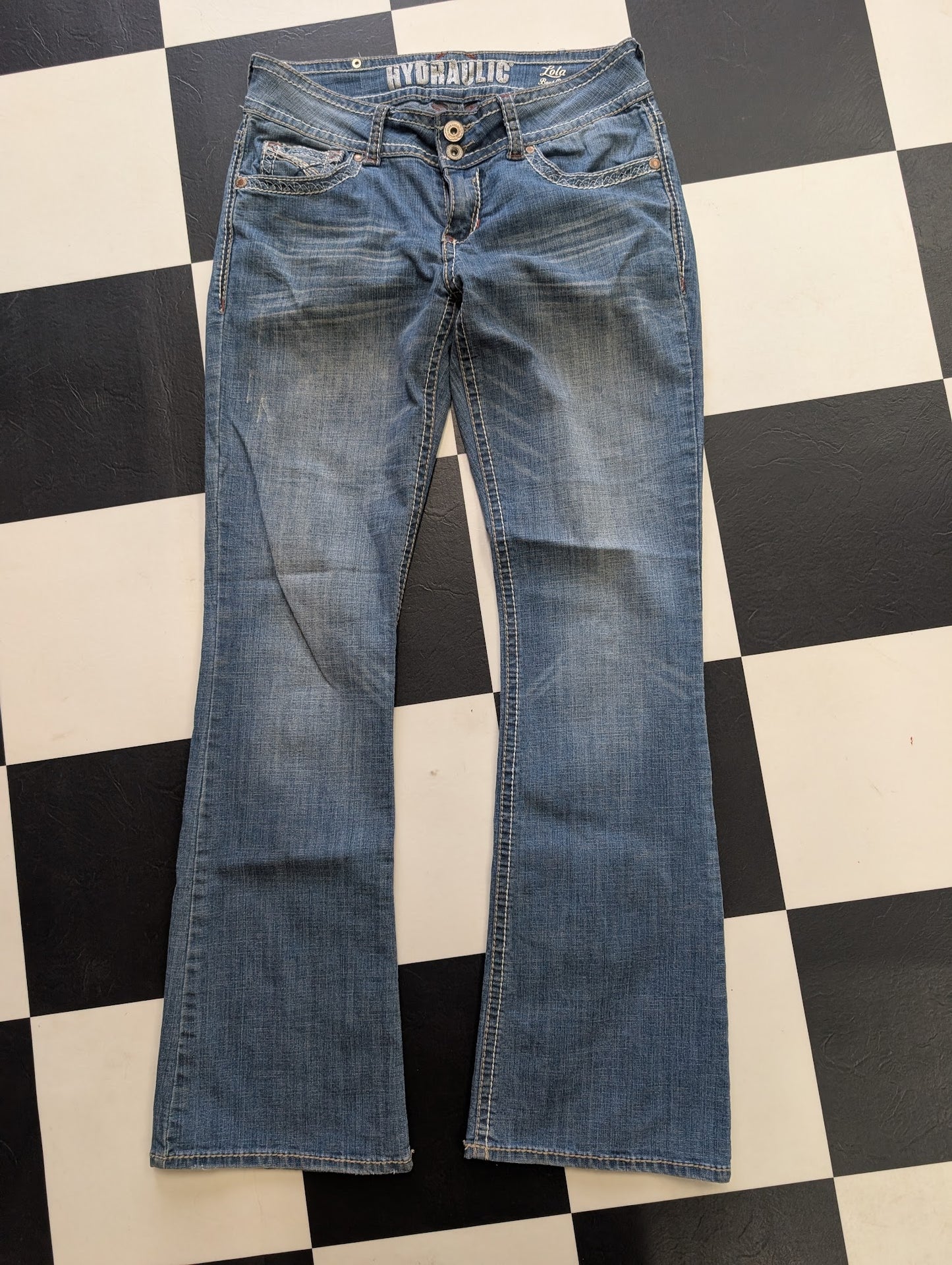 Hydraulic “Lola Bootcut” Jeans – Size (check tag), Embroidered Pocket, Light Wash