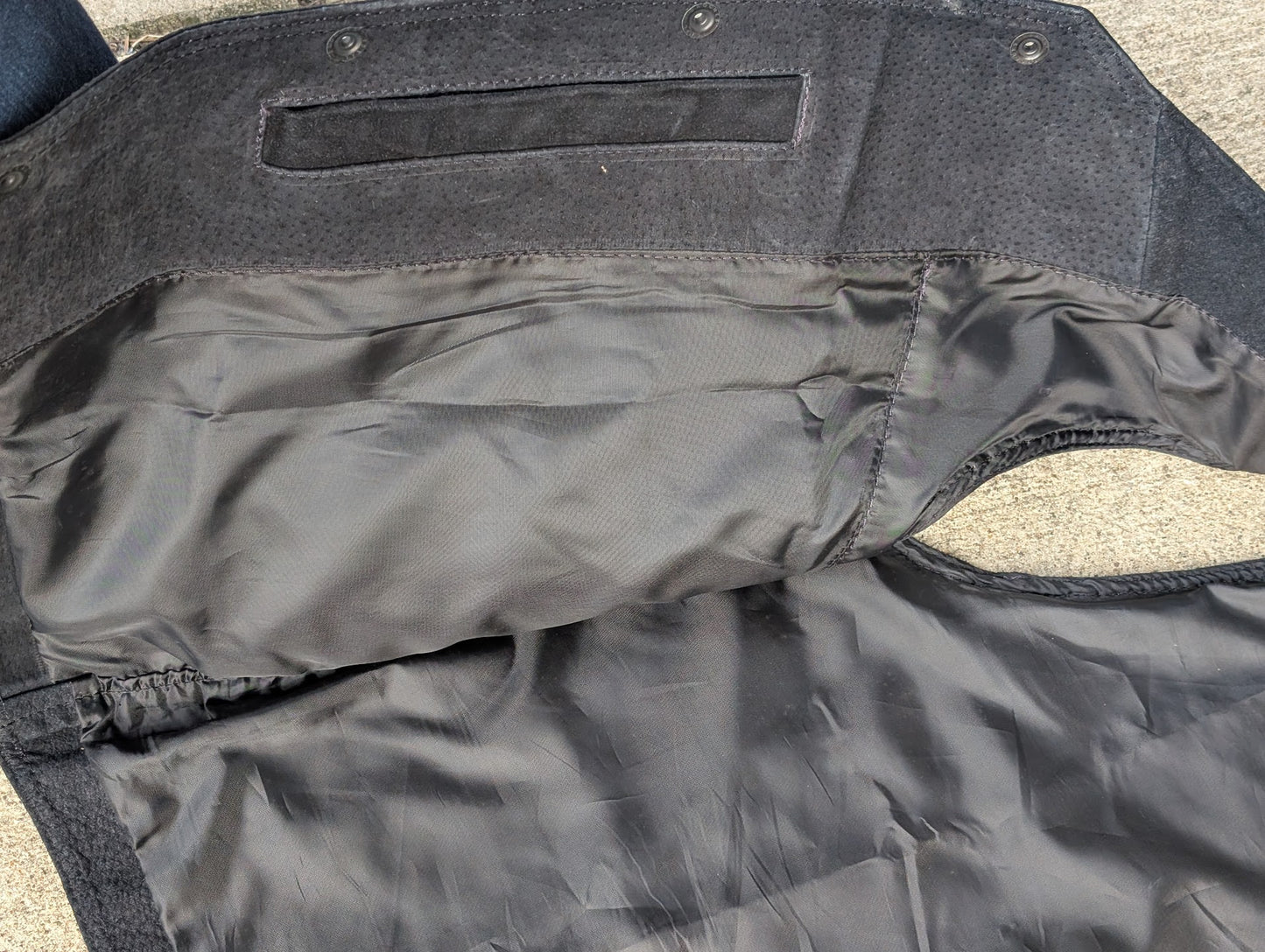 NRA American Gear Black Leather Vest – Size Large, Snap Front, Classic Utility Style