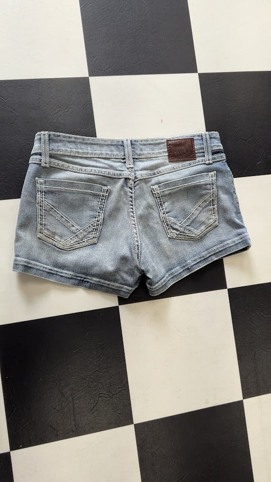 BKE Stella Women’s Denim Shorts Light Wash Distressed – Size 27