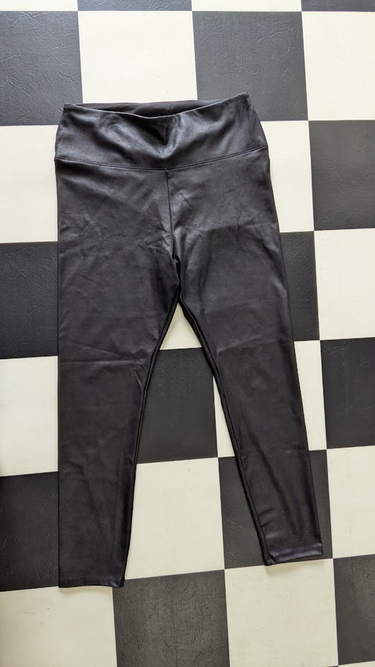 Simply Vera Vera Wang Black Faux Leather Leggings High Rise – Size Large