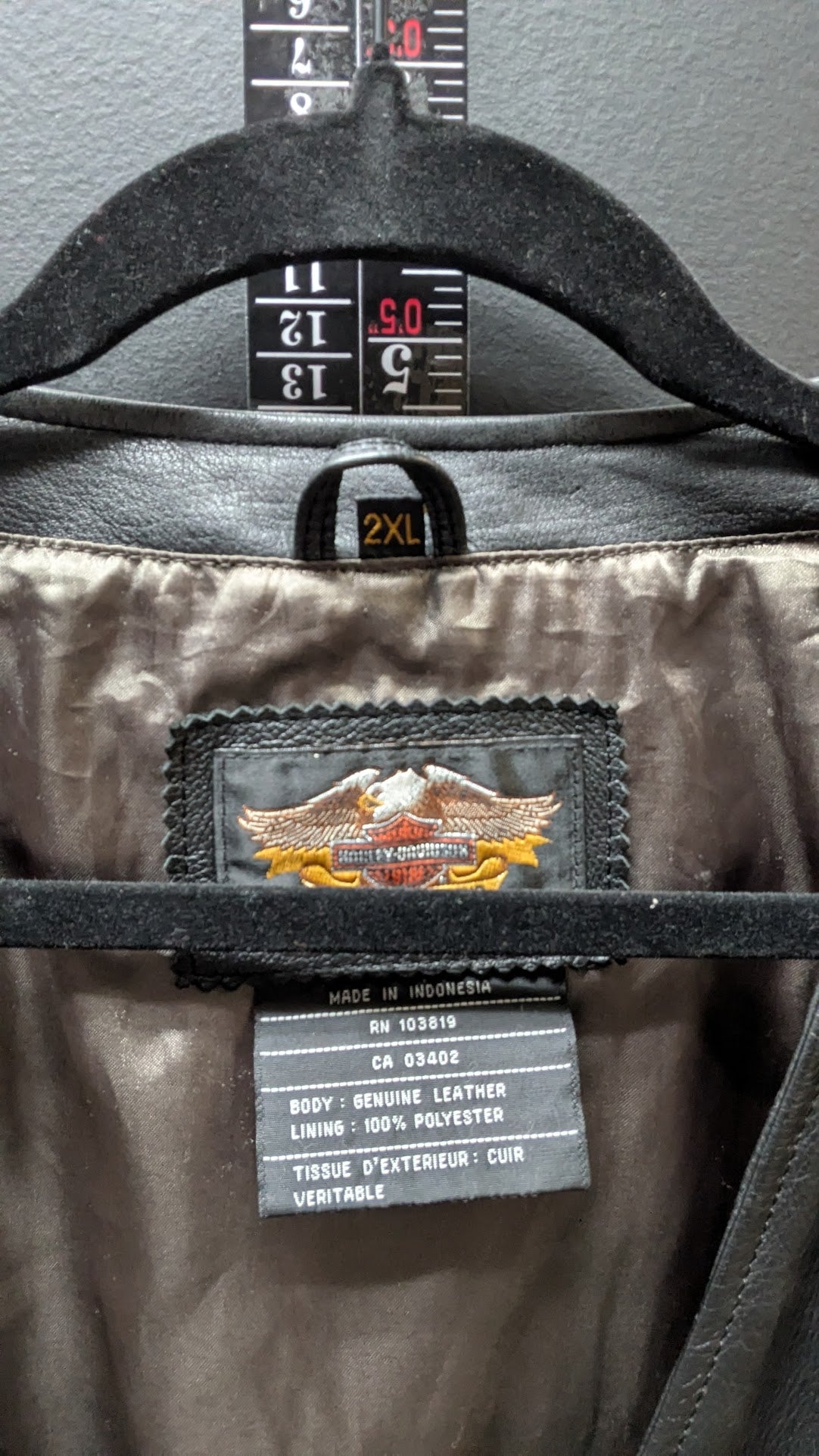 Harley-Davidson 2XL Black Leather Vest – Classic Snap Front