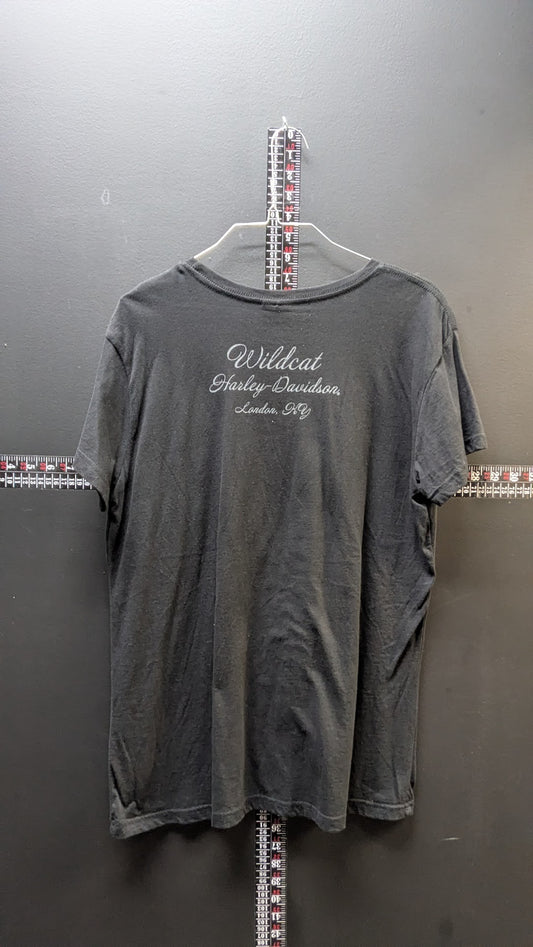 Harley-Davidson Women’s XL Black T-Shirt – Skull & Pistons Wildcat London KY Graphic
