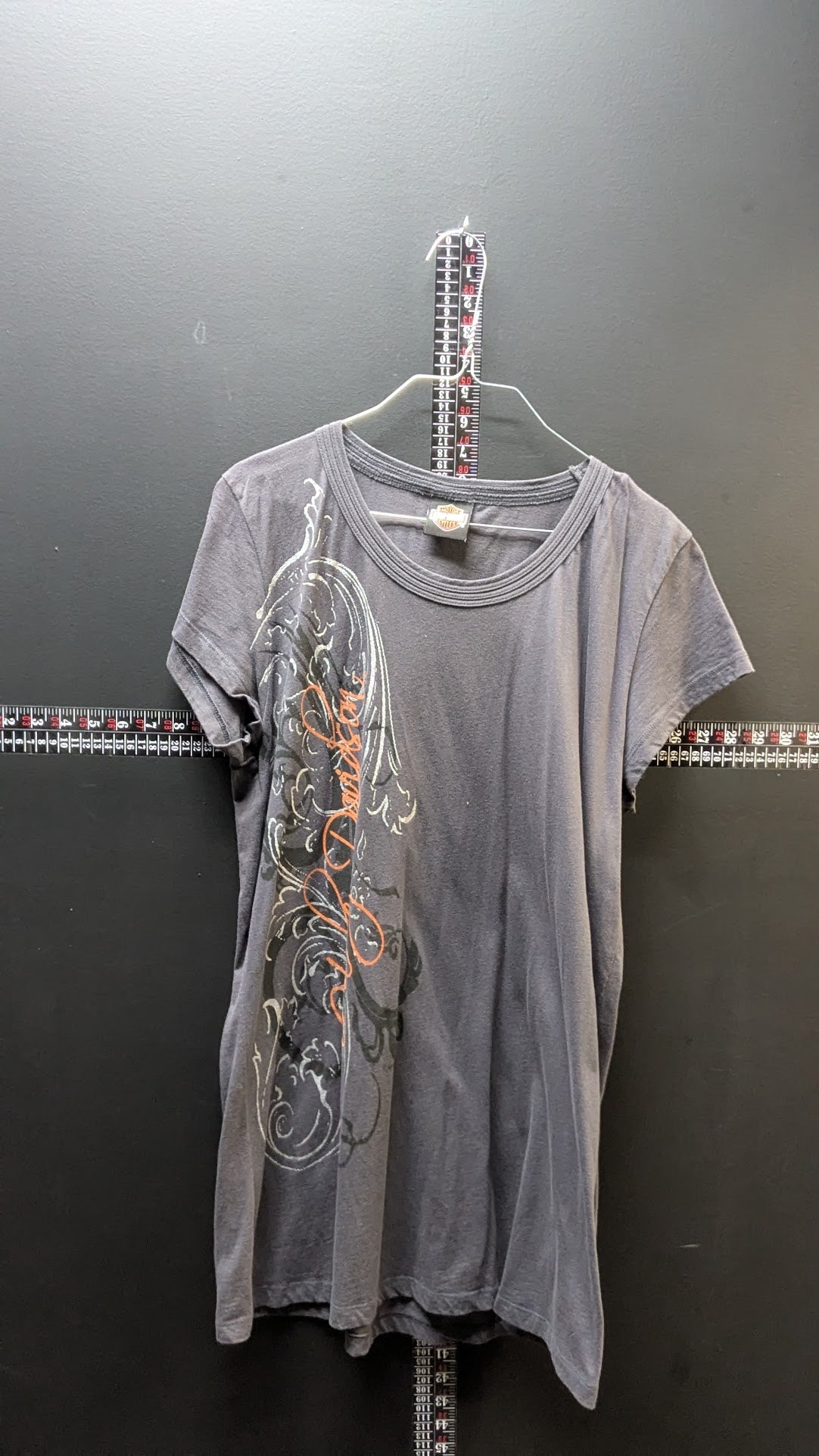 Harley-Davidson Women’s Gray Scoop Neck Tee – Piqua Ohio Dealer Graphic