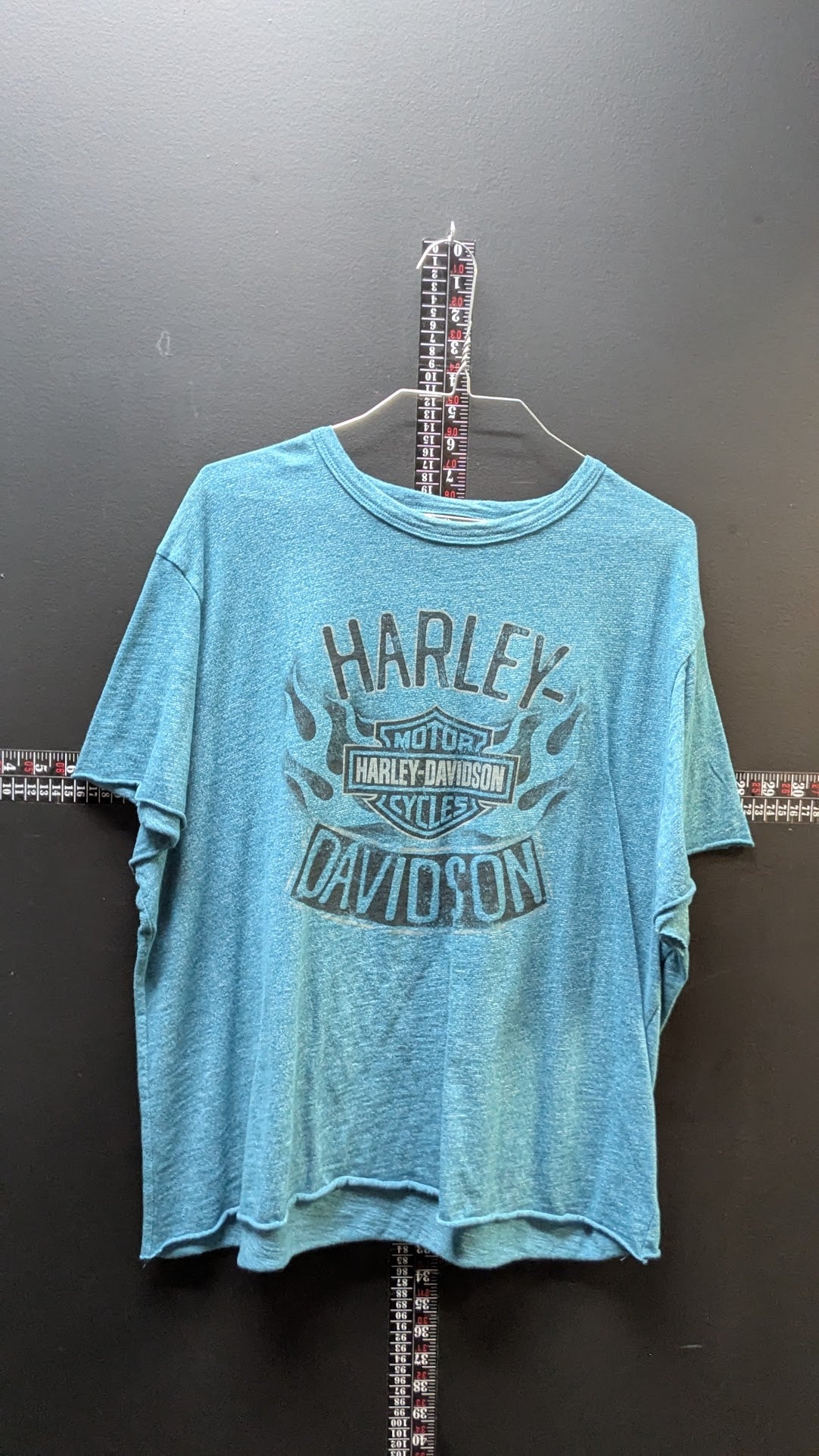 Harley-Davidson Women’s Cropped Blue Burnout Tee – Buckeye Dayton, Ohio