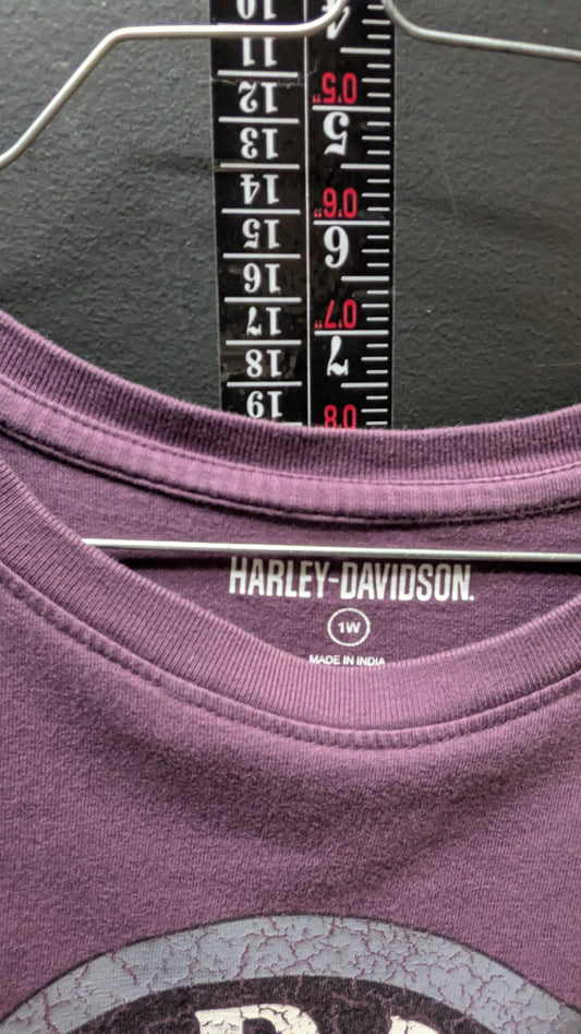 Harley-Davidson Women’s Purple Tee – Classic Circle Logo size 1w