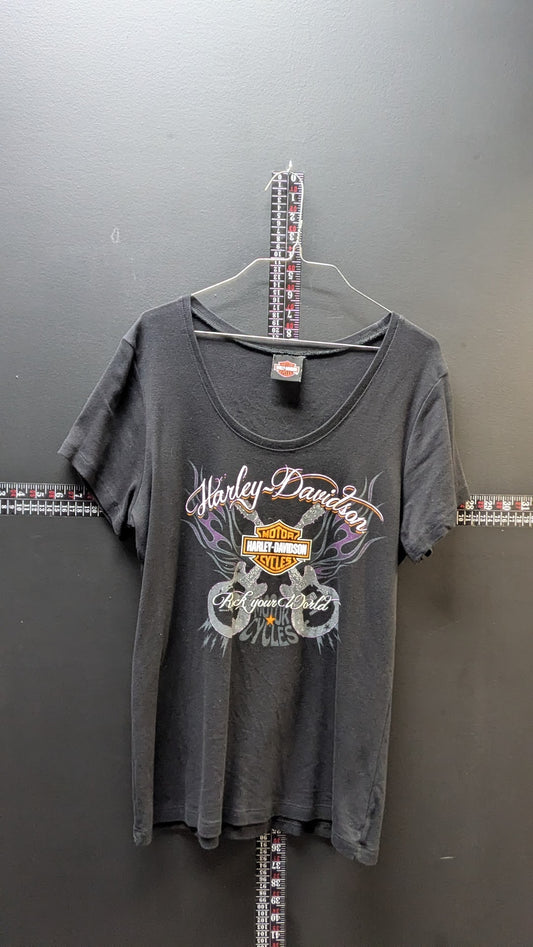 Harley-Davidson “Rock Your World” Graphic Tee – Black (Women’s)