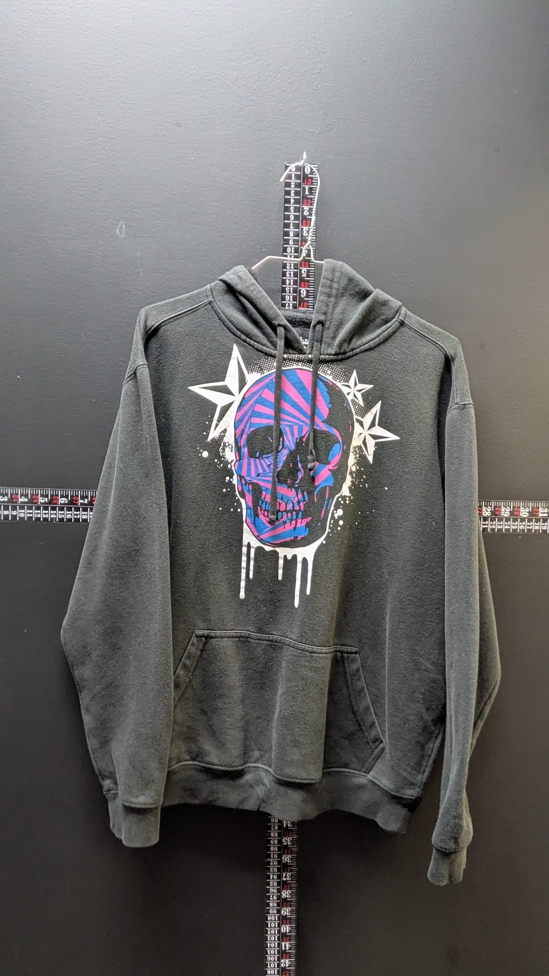 Hybrid Apparel Skull Graphic Hoodie – Black (Large)