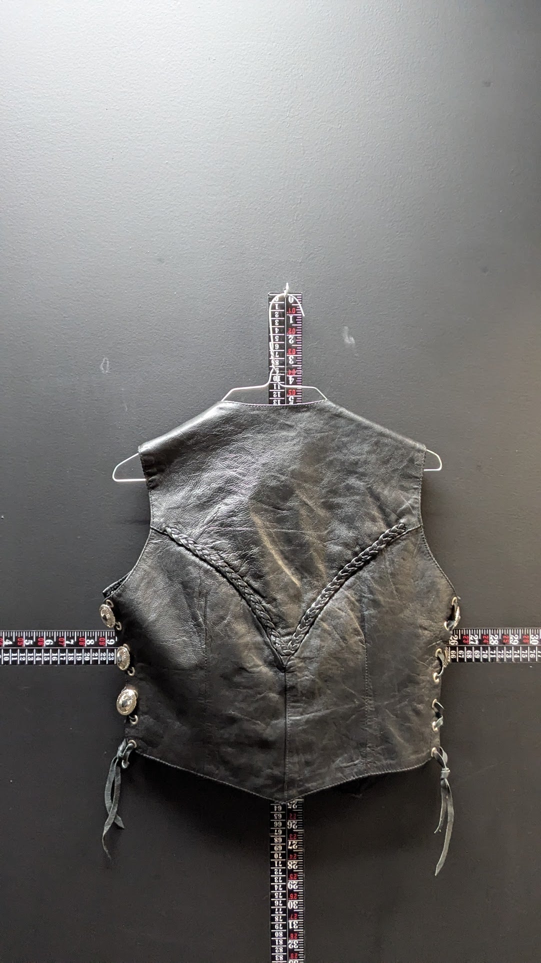 Vintage Genuine Leather Lace-Up Vest – Women’s XS