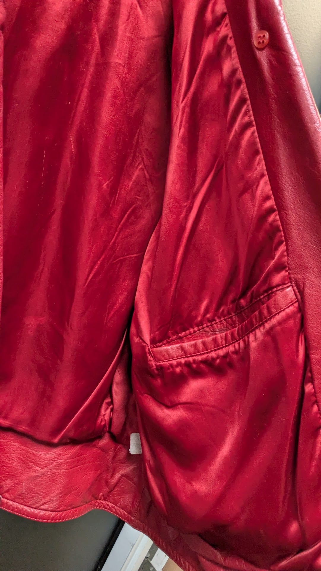 Vintage Pelle Cur Red Leather Jacket – Women’s L