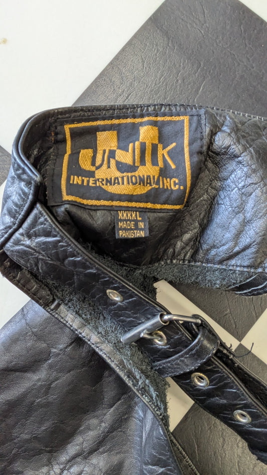 Vintage Unik Leather Motorcycle Chaps – Size 4XL
