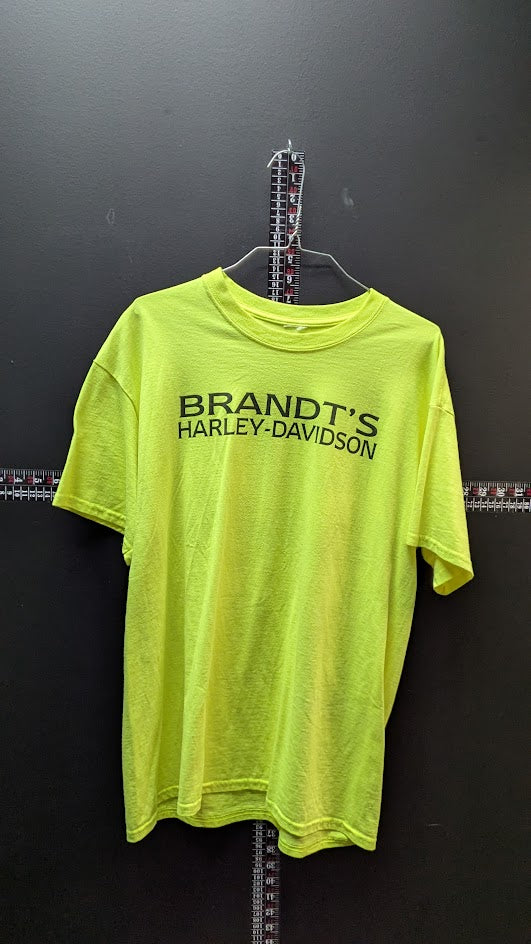 Brandt’s Harley-Davidson Memorial Ride Tee – Neon Green, Double-Sided Graphic
