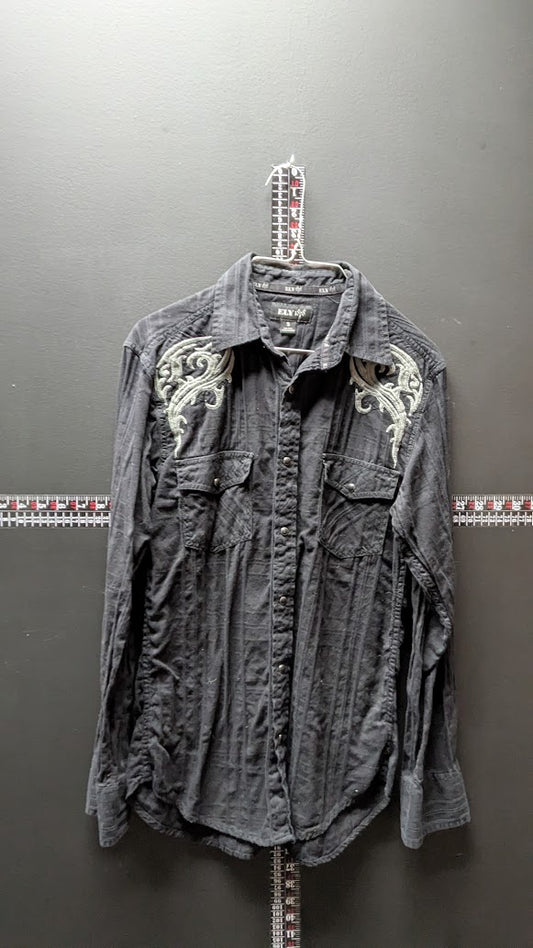 Ely 1878 Western Shirt – Embroidered Shoulder Detail – Size Small