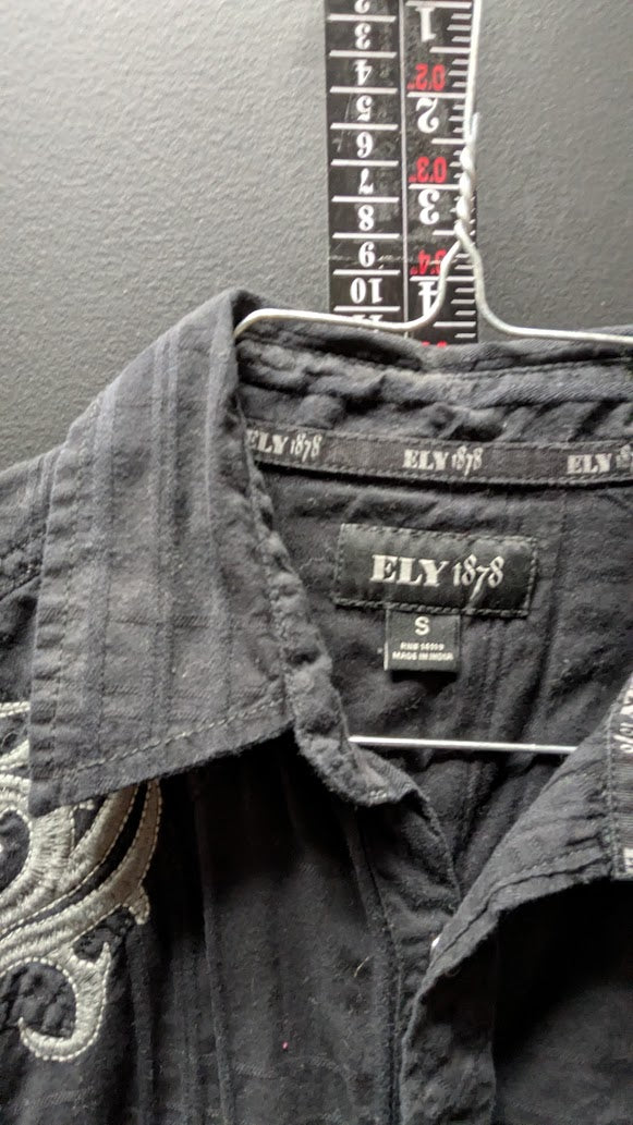 Ely 1878 Western Shirt – Embroidered Shoulder Detail – Size Small