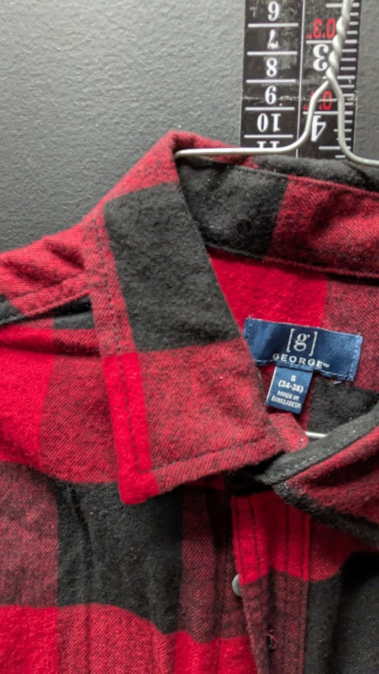 George Buffalo Plaid Flannel – Red/Black – Small