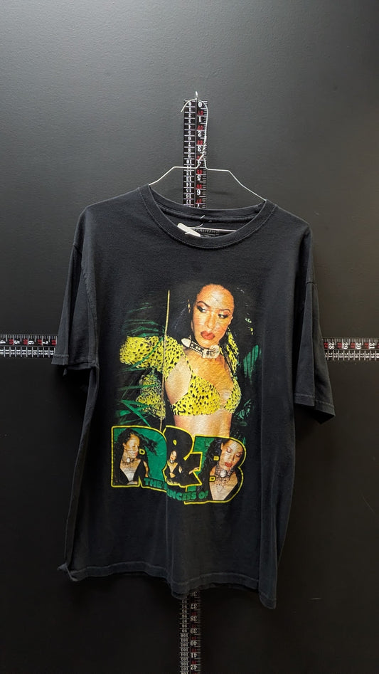 Aaliyah Graphic Tee – Black “Princess of R&B” Style (Large)