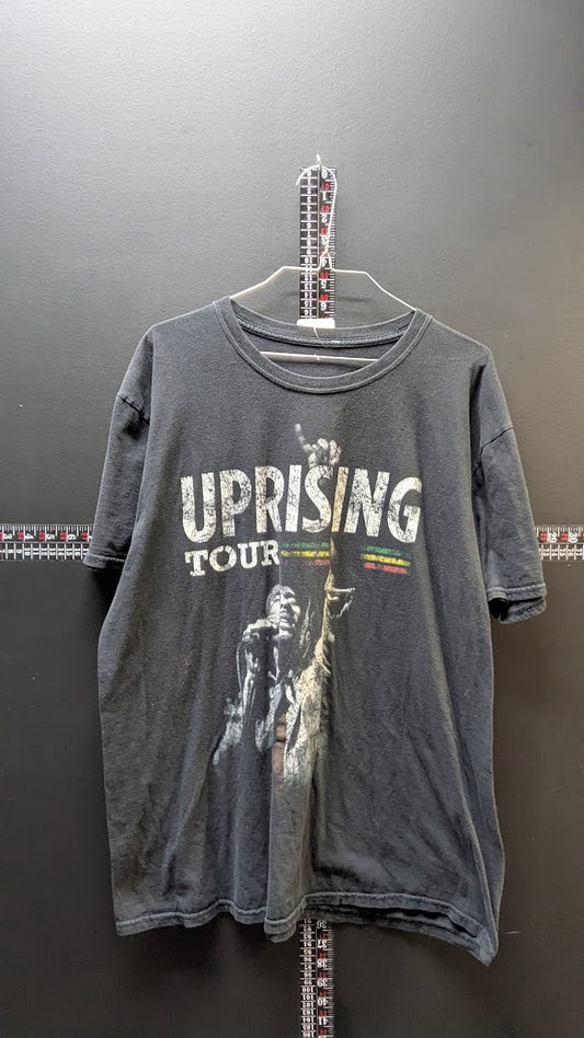 Bob Marley “Uprising Tour” Graphic T-Shirt – Black – Size (Tag Missing, Est. Large)