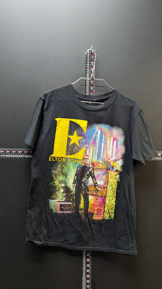 Elton John Farewell Yellow Brick Road Tour T-Shirt Black Size Medium