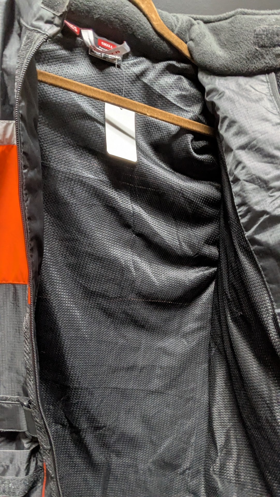 Fulmer Motorcycle Jacket Black Orange Size Small